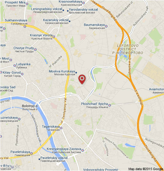 Google Map of г. Москва, 3-й Сыромятнический пер., 3/9 строение 6